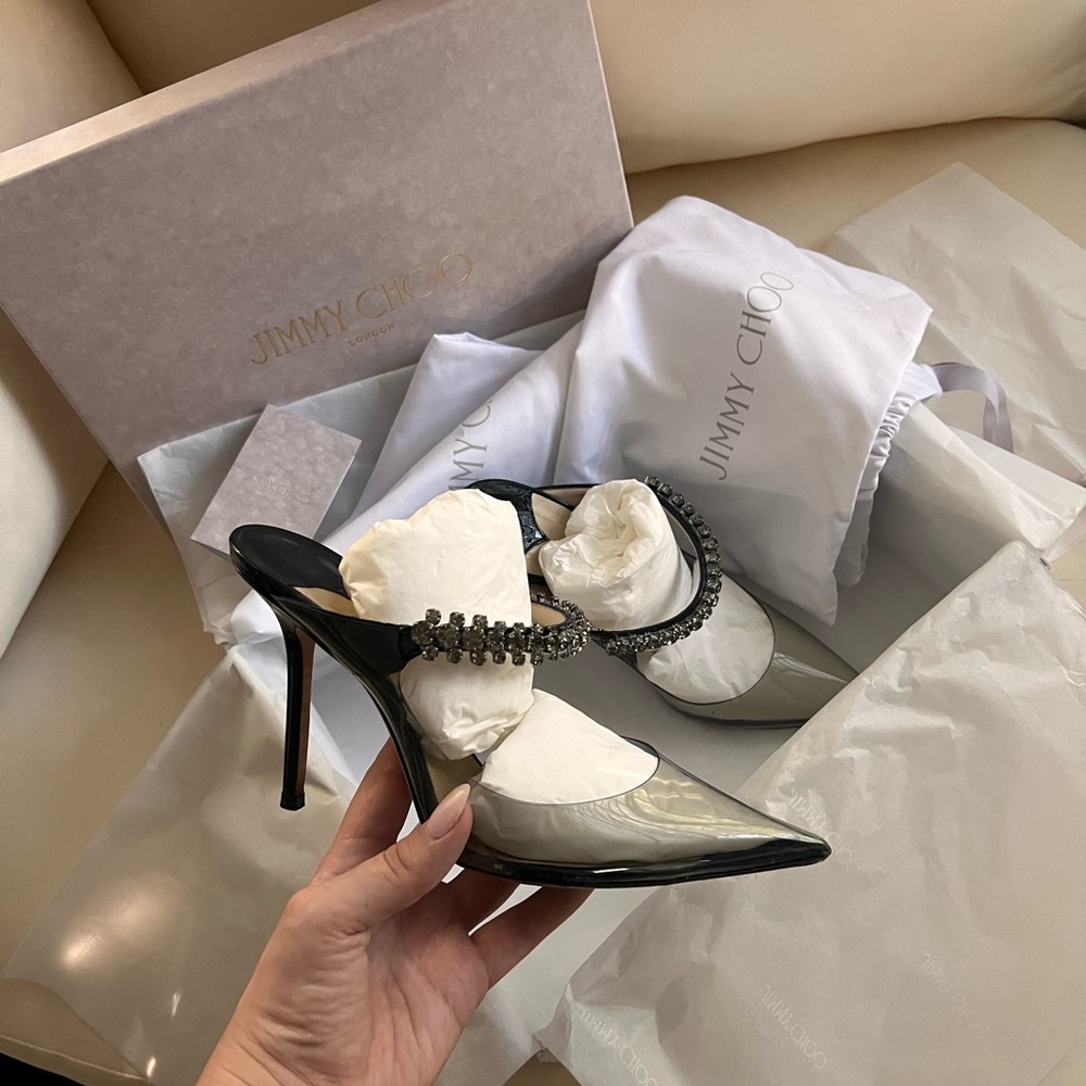 JIMMY CHOO bling sling back shoes
